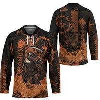 Cronus Lord Of Golden Age Hockey Jersey Titan King Cronus Scythe Greek Key Art