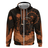 Cronus Lord Of Golden Age Hoodie Titan King Cronus Scythe Greek Key Art