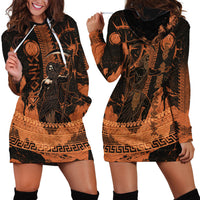 Cronus Lord Of Golden Age Hoodie Dress Titan King Cronus Scythe Greek Key Art