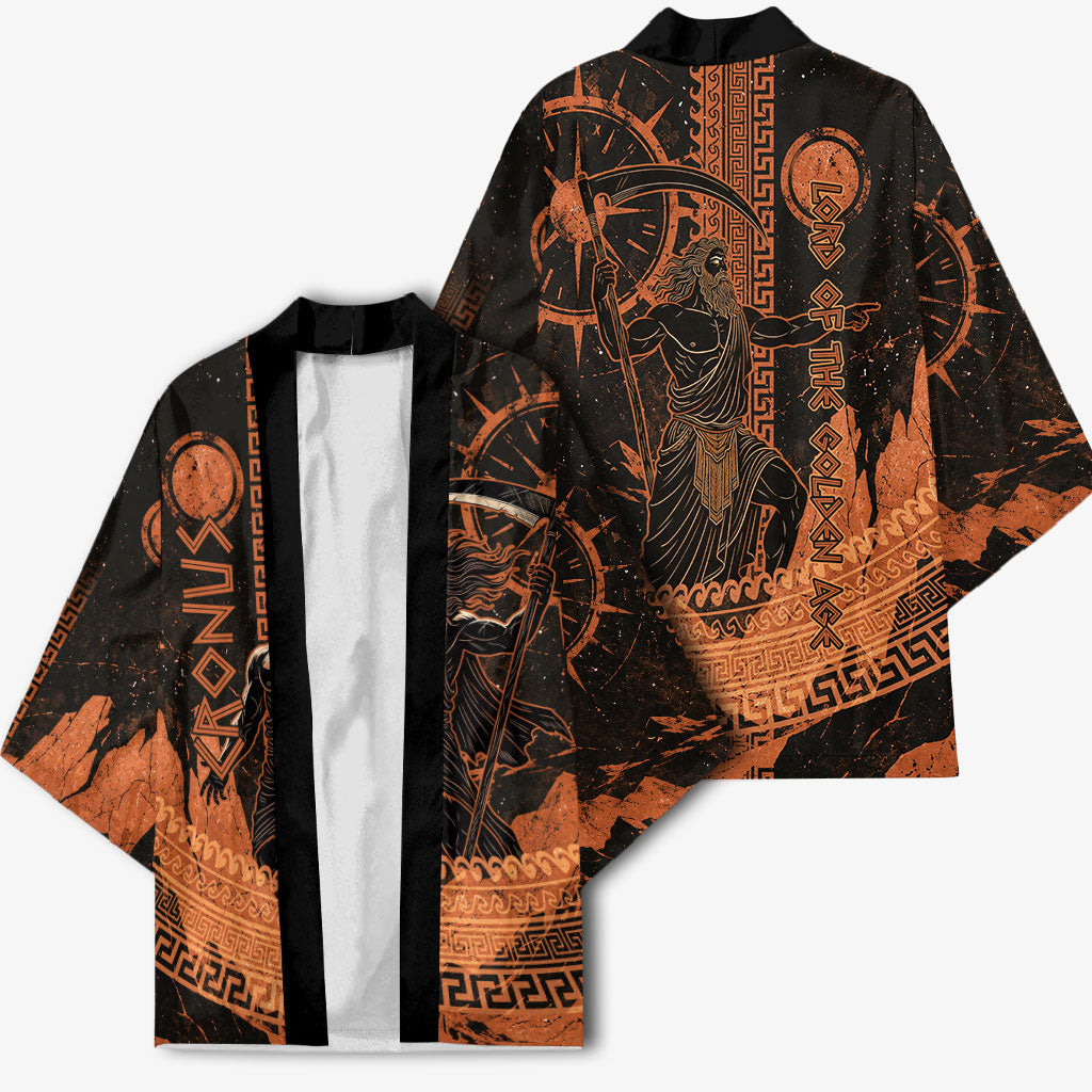 Cronus Lord Of Golden Age Kimono Titan King Cronus Scythe Greek Key Art