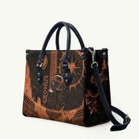 Cronus Lord Of Golden Age Leather Bag Titan King Cronus Scythe Greek Key Art