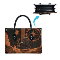 Cronus Lord Of Golden Age Leather Bag Titan King Cronus Scythe Greek Key Art