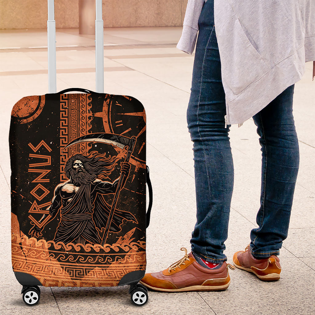 Cronus Lord Of Golden Age Luggage Cover Titan King Cronus Scythe Greek Key Art