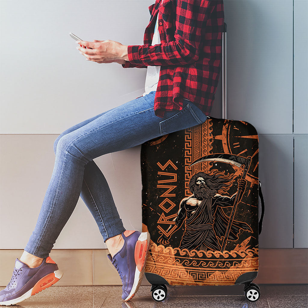 Cronus Lord Of Golden Age Luggage Cover Titan King Cronus Scythe Greek Key Art