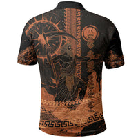 Cronus Lord Of Golden Age Polo Shirt Titan King Cronus Scythe Greek Key Art