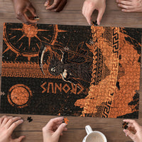 Cronus Lord Of Golden Age Puzzle Titan King Cronus Scythe Greek Key Art