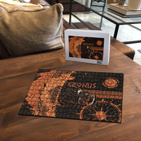 Cronus Lord Of Golden Age Puzzle Titan King Cronus Scythe Greek Key Art