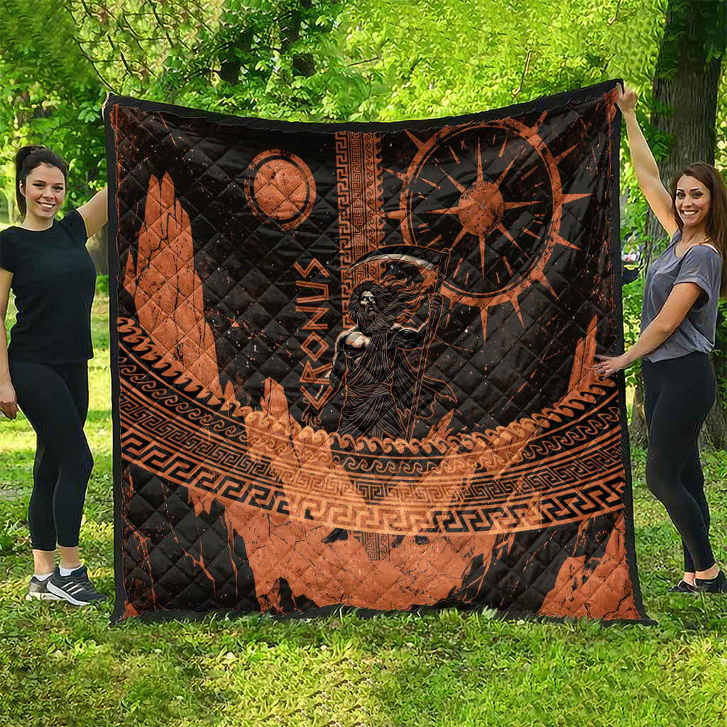 Cronus Lord Of Golden Age Quilt Titan King Cronus Scythe Greek Key Art