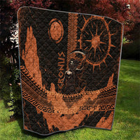 Cronus Lord Of Golden Age Quilt Titan King Cronus Scythe Greek Key Art