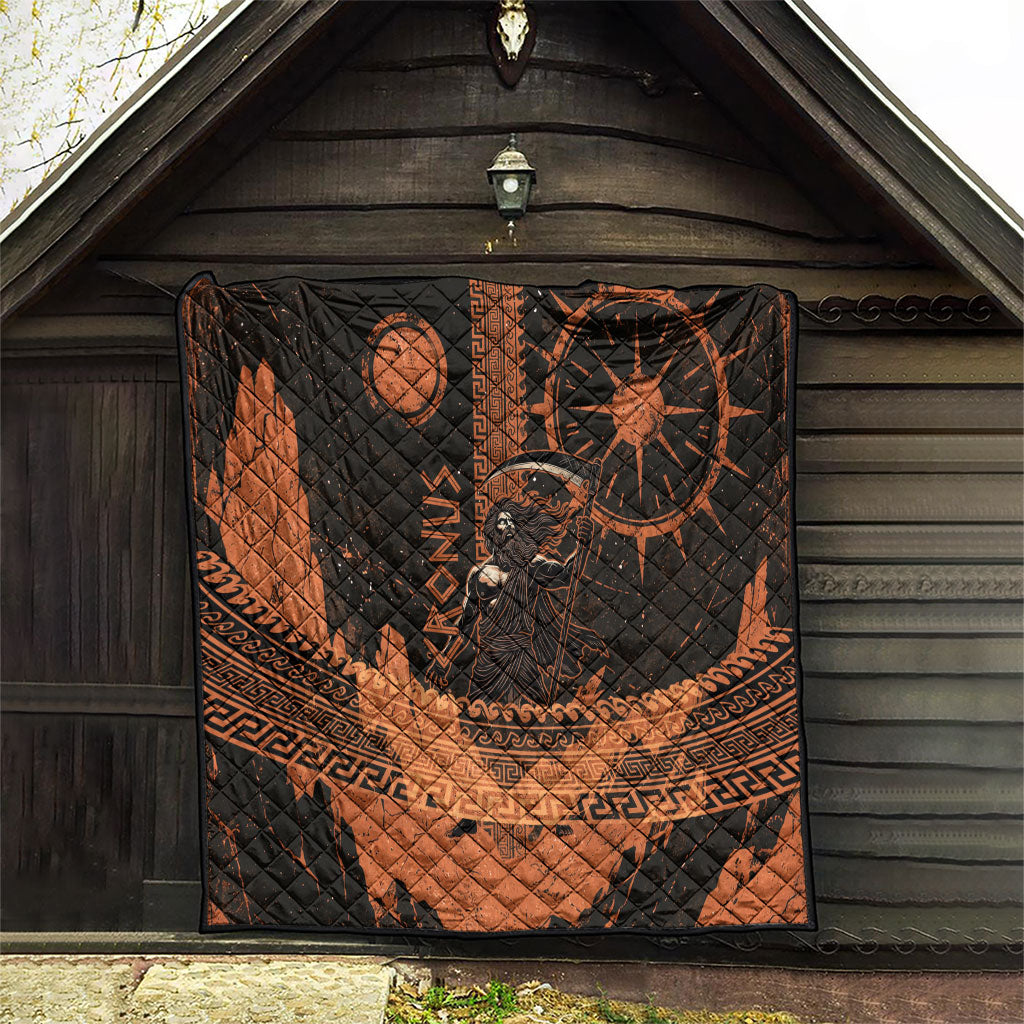 Cronus Lord Of Golden Age Quilt Titan King Cronus Scythe Greek Key Art