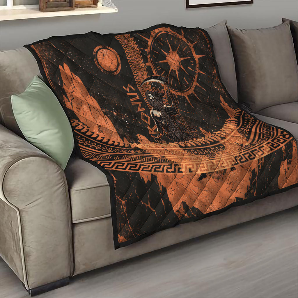 Cronus Lord Of Golden Age Quilt Titan King Cronus Scythe Greek Key Art