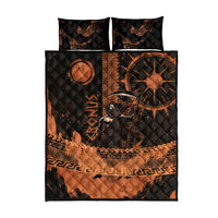 Cronus Lord Of Golden Age Quilt Bed Set Titan King Cronus Scythe Greek Key Art