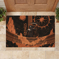 Cronus Lord Of Golden Age Rubber Doormat Titan King Cronus Scythe Greek Key Art
