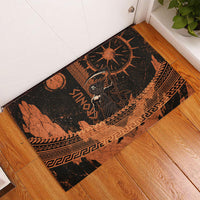 Cronus Lord Of Golden Age Rubber Doormat Titan King Cronus Scythe Greek Key Art