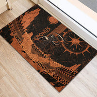 Cronus Lord Of Golden Age Rubber Doormat Titan King Cronus Scythe Greek Key Art