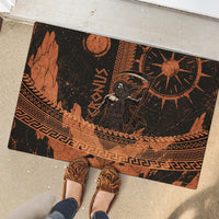 Cronus Lord Of Golden Age Rubber Doormat Titan King Cronus Scythe Greek Key Art