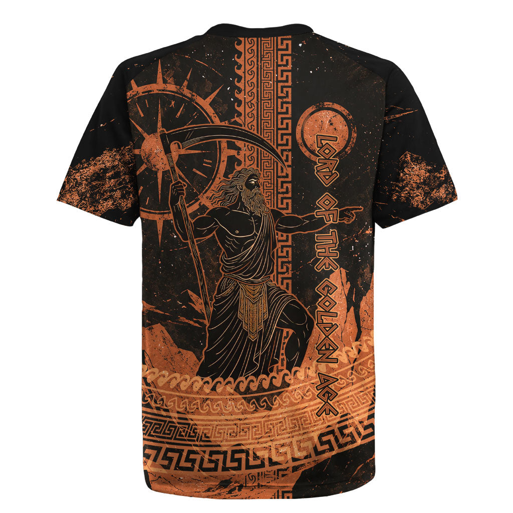 Cronus Lord Of Golden Age Rugby Jersey Titan King Cronus Scythe Greek Key Art