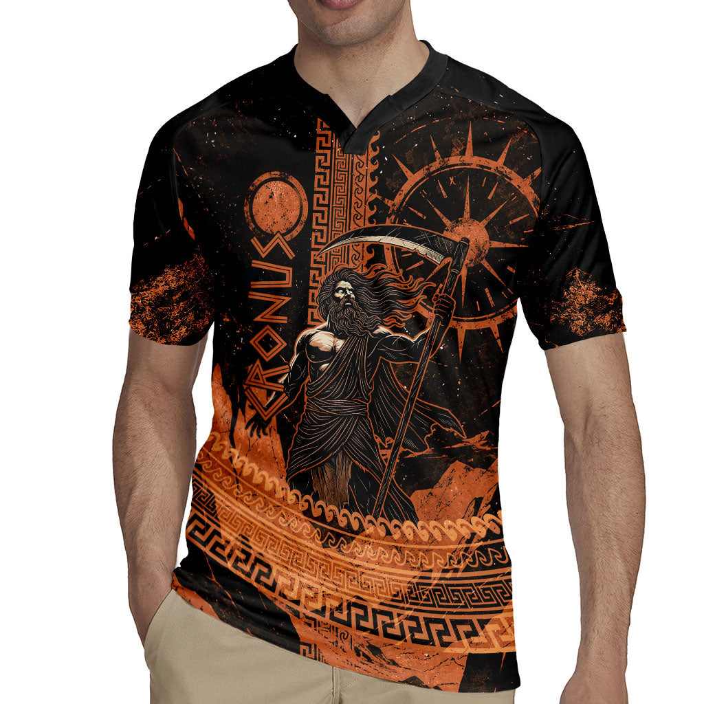 Cronus Lord Of Golden Age Rugby Jersey Titan King Cronus Scythe Greek Key Art