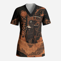 Cronus Lord Of Golden Age Scrub Top Titan King Cronus Scythe Greek Key Art