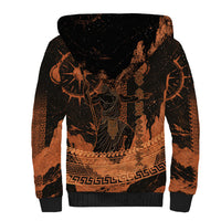 Cronus Lord Of Golden Age Sherpa Hoodie Titan King Cronus Scythe Greek Key Art