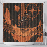 Cronus Lord Of Golden Age Shower Curtain Titan King Cronus Scythe Greek Key Art