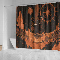 Cronus Lord Of Golden Age Shower Curtain Titan King Cronus Scythe Greek Key Art