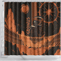 Cronus Lord Of Golden Age Shower Curtain Titan King Cronus Scythe Greek Key Art