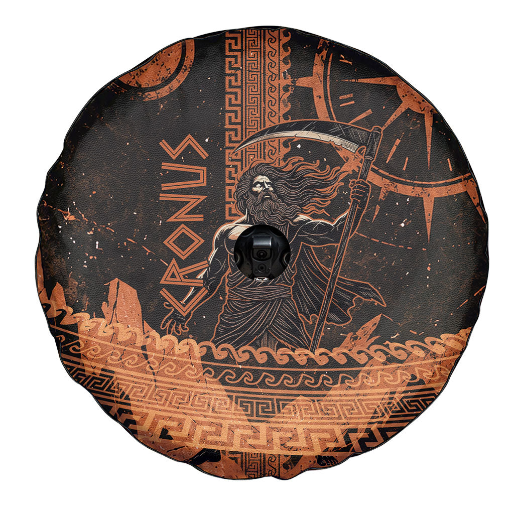 Cronus Lord Of Golden Age Spare Tire Cover Titan King Cronus Scythe Greek Key Art