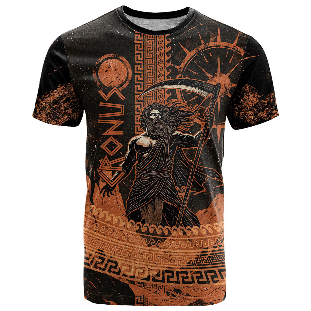 Cronus Lord Of Golden Age T Shirt Titan King Cronus Scythe Greek Key Art