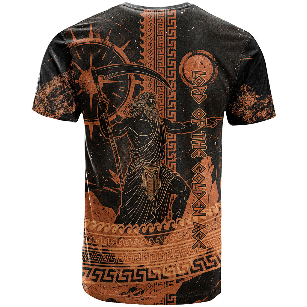 Cronus Lord Of Golden Age T Shirt Titan King Cronus Scythe Greek Key Art