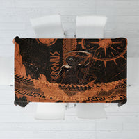 Cronus Lord Of Golden Age Tablecloth Titan King Cronus Scythe Greek Key Art
