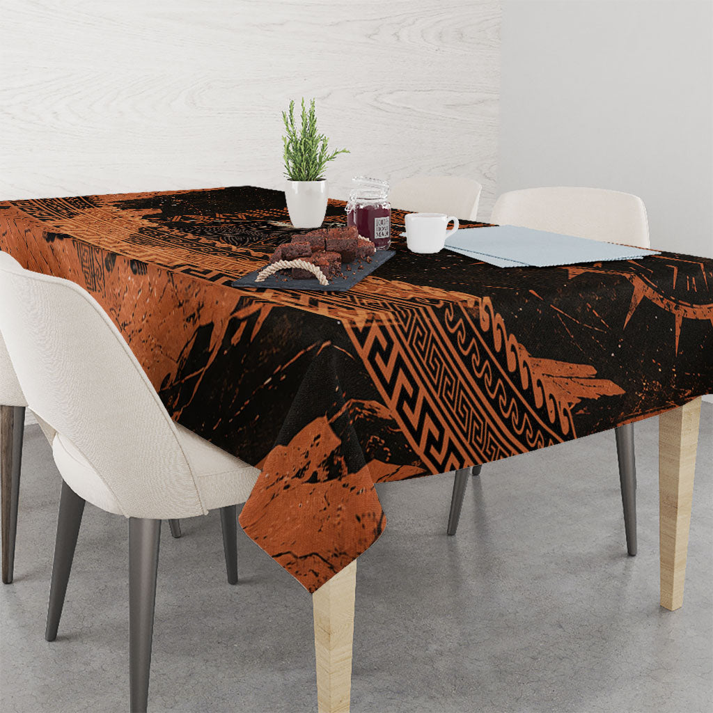 Cronus Lord Of Golden Age Tablecloth Titan King Cronus Scythe Greek Key Art