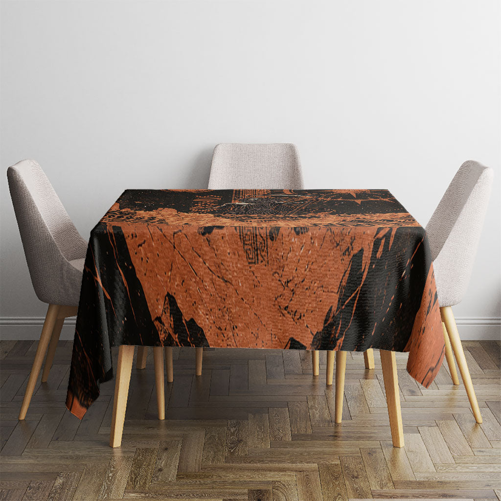 Cronus Lord Of Golden Age Tablecloth Titan King Cronus Scythe Greek Key Art