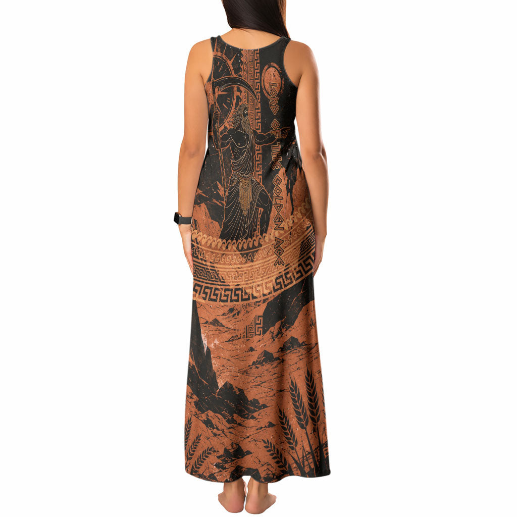 Cronus Lord Of Golden Age Tank Maxi Dress Titan King Cronus Scythe Greek Key Art
