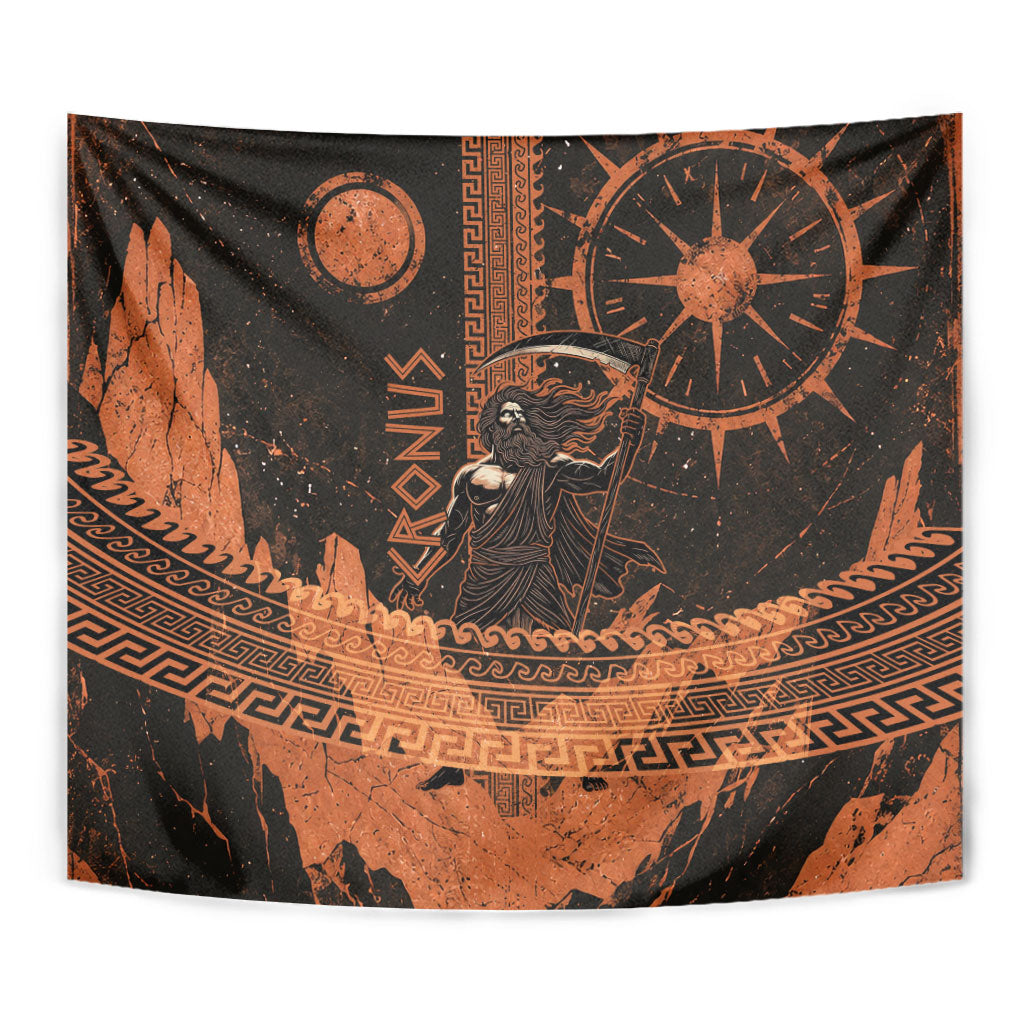Cronus Lord Of Golden Age Tapestry Titan King Cronus Scythe Greek Key Art