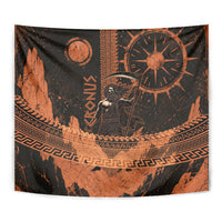 Cronus Lord Of Golden Age Tapestry Titan King Cronus Scythe Greek Key Art