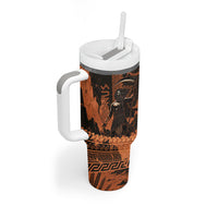 Cronus Lord Of Golden Age Tumbler With Handle Titan King Cronus Scythe Greek Key Art
