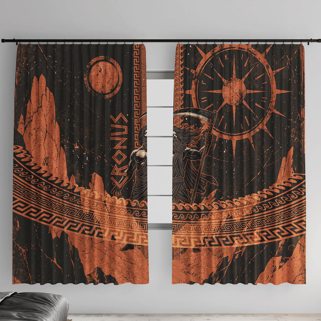Cronus Lord Of Golden Age Window Curtain Titan King Cronus Scythe Greek Key Art