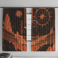 Cronus Lord Of Golden Age Window Curtain Titan King Cronus Scythe Greek Key Art
