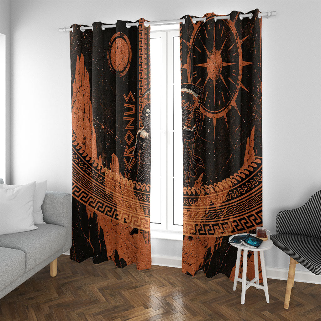 Cronus Lord Of Golden Age Window Curtain Titan King Cronus Scythe Greek Key Art