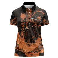 Cronus Lord Of Golden Age Women Polo Shirt Titan King Cronus Scythe Greek Key Art