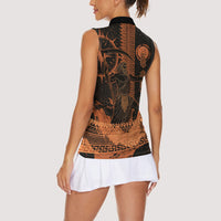 Cronus Lord Of Golden Age Women Sleeveless Polo Shirt Titan King Cronus Scythe Greek Key Art