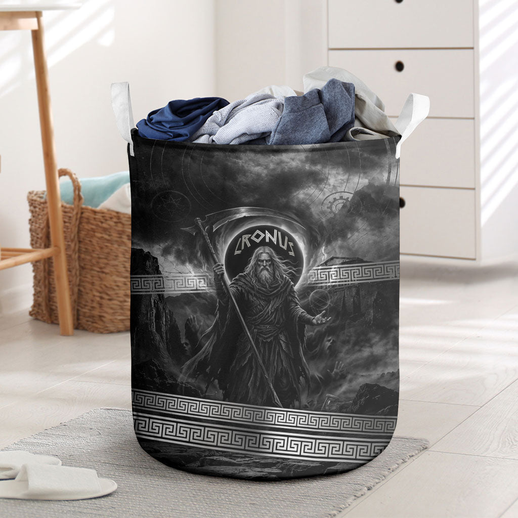 Cronus Father Of Gods Greek Laundry Basket Titan Leader Cronus Scythe Greek Key Art