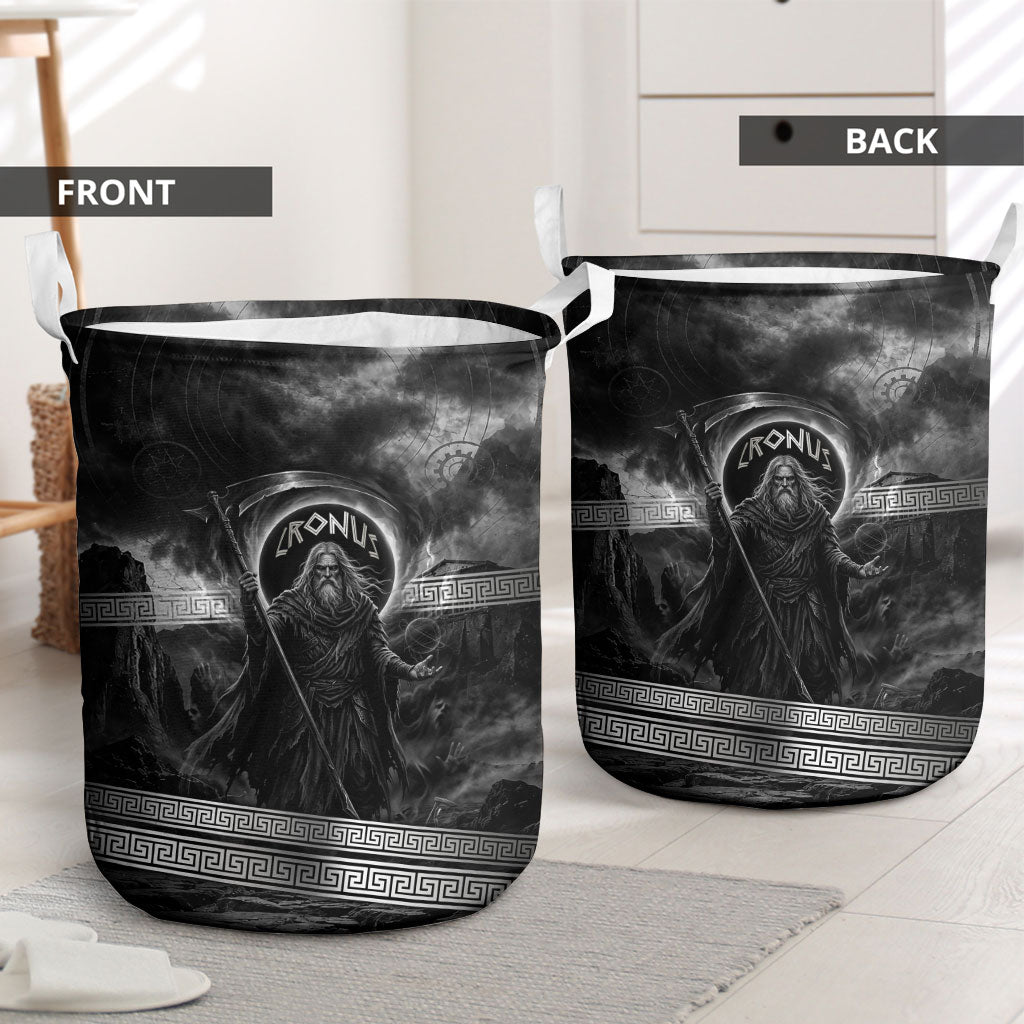 Cronus Father Of Gods Greek Laundry Basket Titan Leader Cronus Scythe Greek Key Art