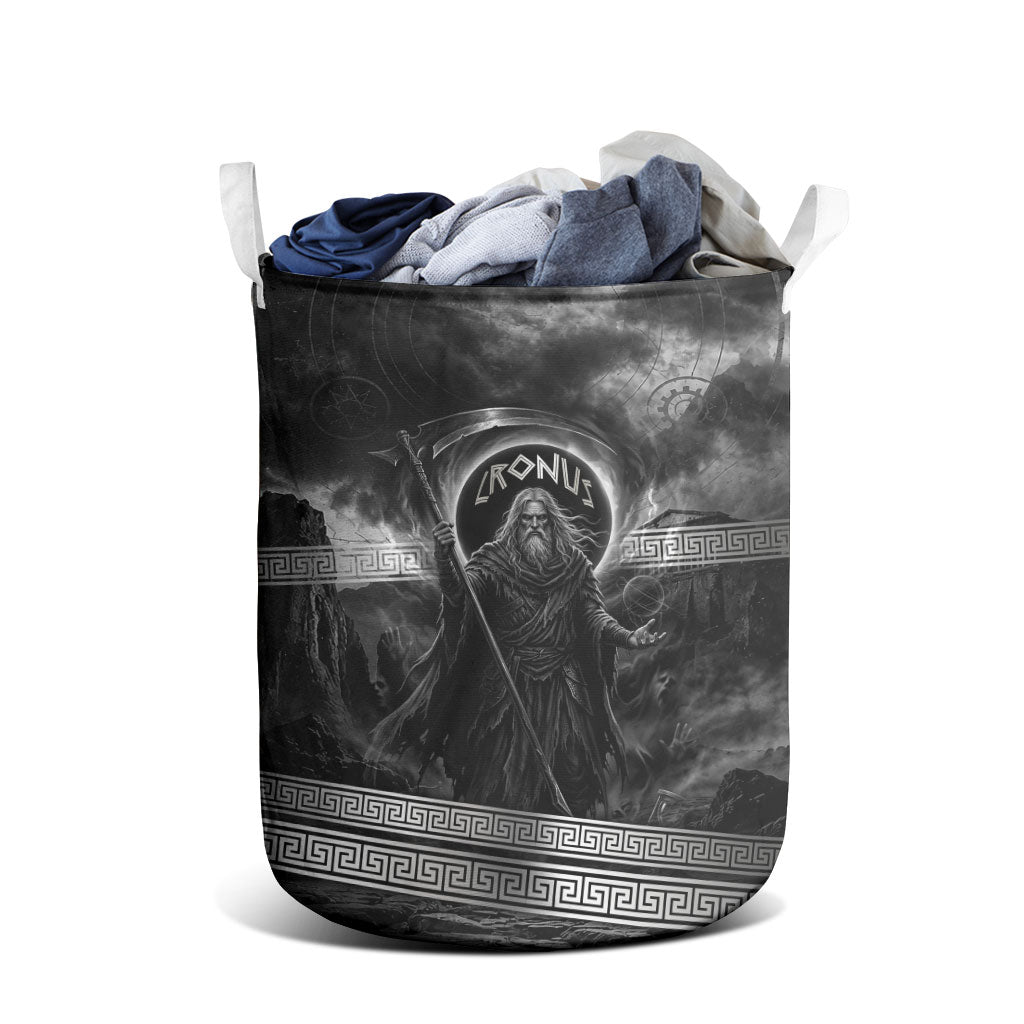 Cronus Father Of Gods Greek Laundry Basket Titan Leader Cronus Scythe Greek Key Art
