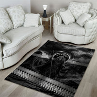 Cronus Father Of Gods Greek Area Rug Titan Leader Cronus Scythe Greek Key Art