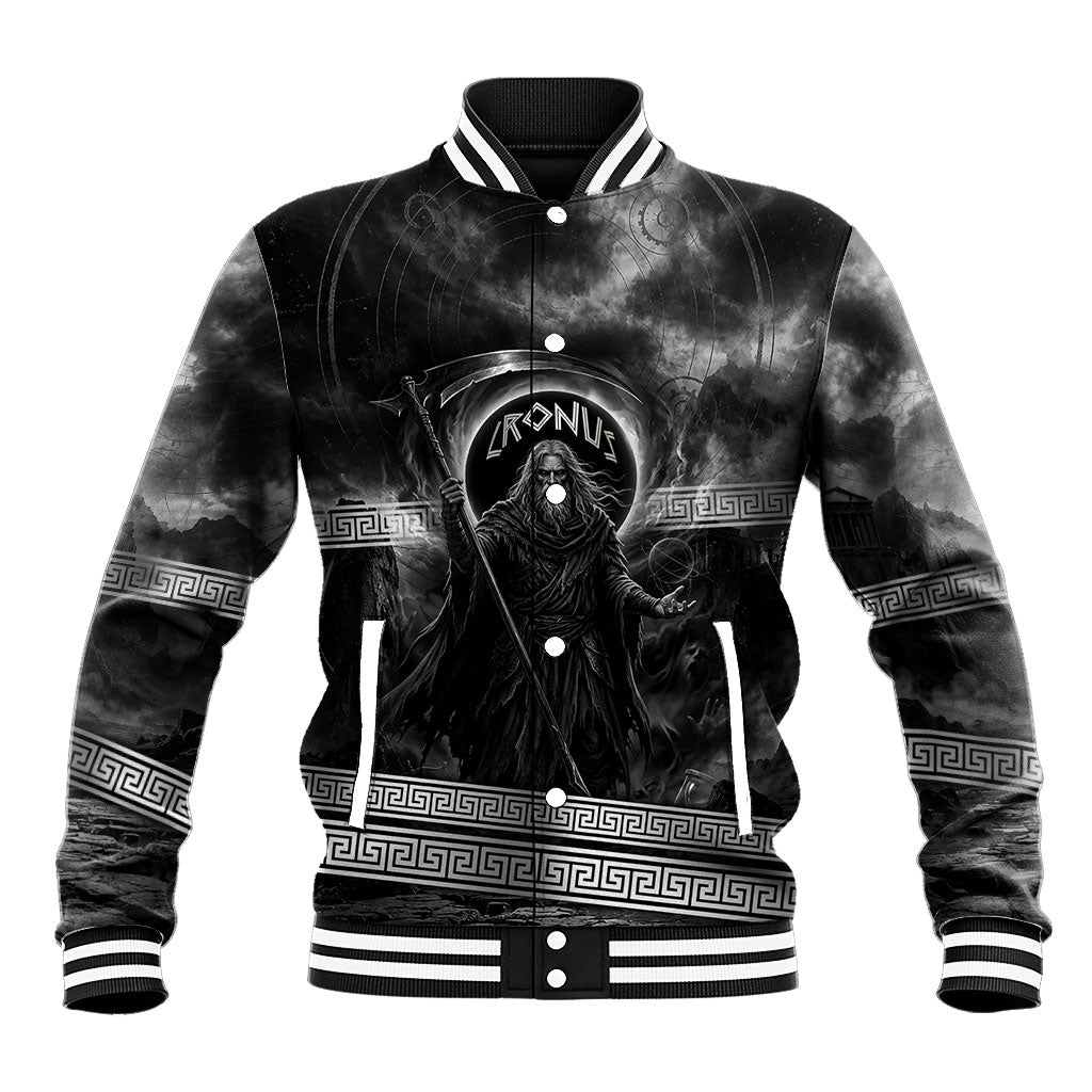 Cronus Father Of Gods Greek Baseball Jacket Titan Leader Cronus Scythe Greek Key Art