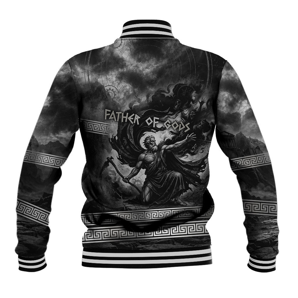 Cronus Father Of Gods Greek Baseball Jacket Titan Leader Cronus Scythe Greek Key Art