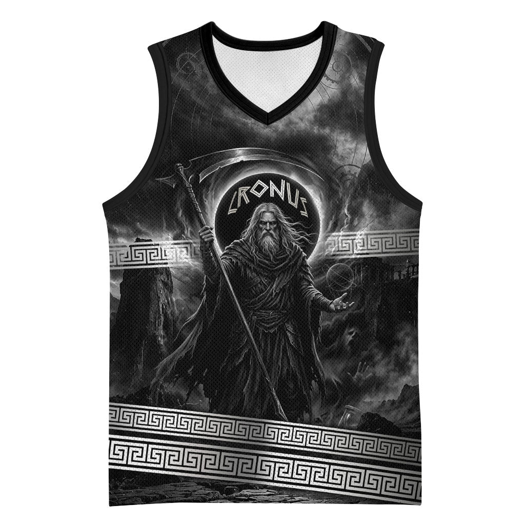 Cronus Father Of Gods Greek Basketball Jersey Titan Leader Cronus Scythe Greek Key Art