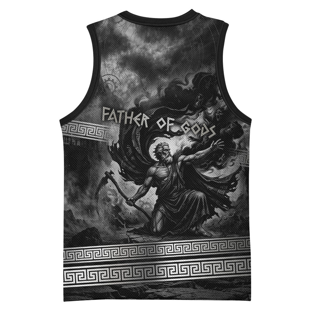 Cronus Father Of Gods Greek Basketball Jersey Titan Leader Cronus Scythe Greek Key Art
